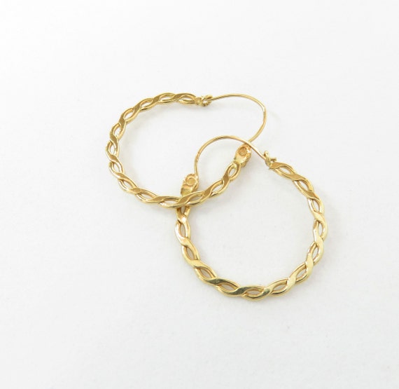 14k Gold Hoop Earrings; Vintage Hoops; Dainty Gold