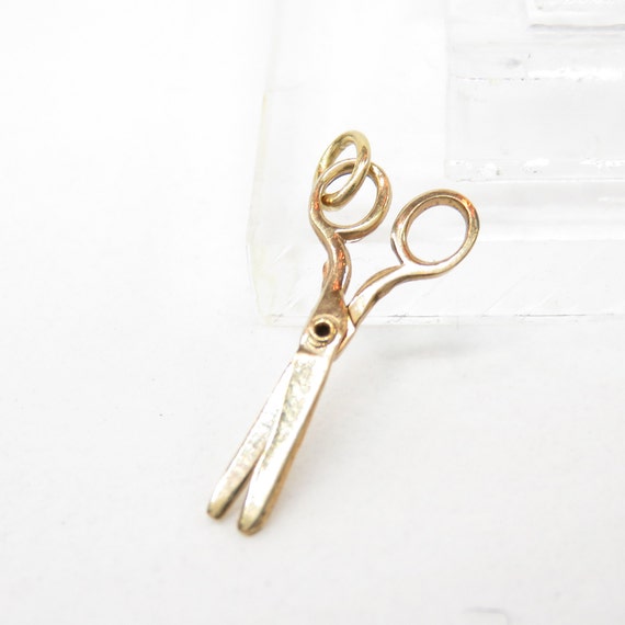 Vintage 14k Gold Scissors Charm; Antique Charm; Vi