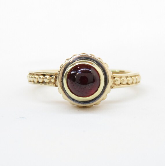 14k Gold Garnet Ring; Vintage Garnet Ring; Minimal
