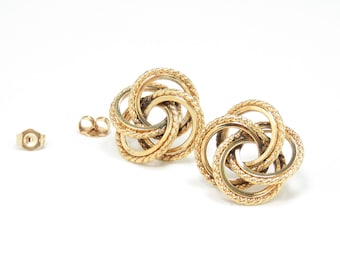 Vintage 14k Gold Knot Earrings; Vintage Studs; 14k Gold Earrings; 14k Gold Studs; 14k Gold Jewelry; Retro Earrings; Vintage Earrings