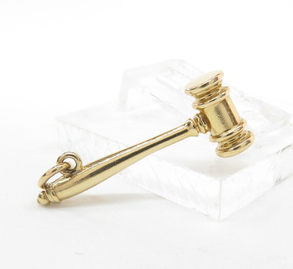 14k Gold Gavel Charm; Vintage Charm; 14k Gold Char