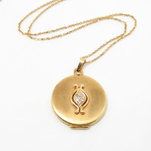 West German 14k Gold and Diamond Locket; Antique Locket; Victorian Locket; Diamond Pendant; Vintage Gold Locket; 14k Gold Locket; Retro