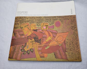 Midcentury Sylvania Stereo System Record and 8 Track Player Instruction Manual