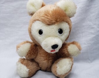 Vintage 1973 Dakin Honey Bear Plush Nutshell filled Bottom Stuffed Animal 6 Inches