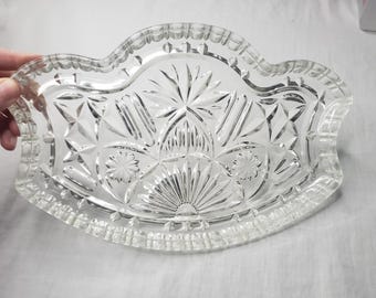 Vintage Crystalor Pressed Glass Dresser Tray England