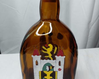 Vintage German Glass Anton Riemerschmid Bottle with Cork