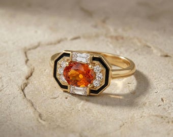 14K Gold Garnet Ring • January Birthstone • Vintage Statement Ring