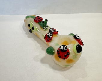 Pipa in vetro fatta a mano a forma di coccinella / Pipa da tabacco in vetro borosilicato / Pipa in vetro artistico e grazioso