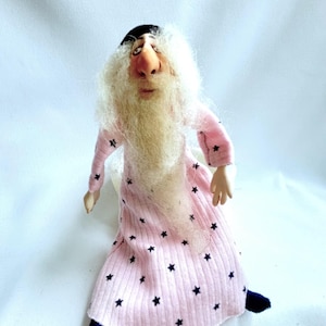 Handmade Wizard Art Doll: Poseable Fantasy Figure  "Wizard Albus" with Sculpted Face