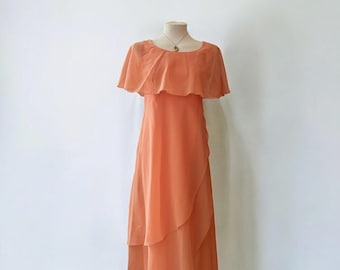 Vintage formele pasteloranje jurk