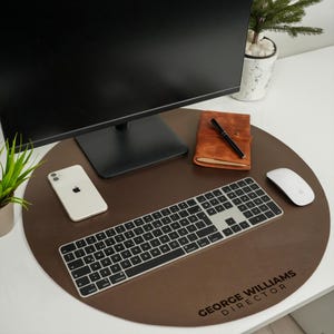 Tappetino da scrivania in pelle personalizzato, organizer da scrivania impermeabile immagine 5