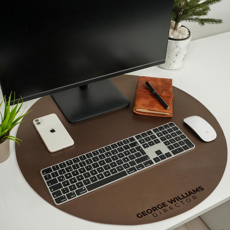Tappetino da scrivania in pelle personalizzato, organizer da scrivania impermeabile immagine 5