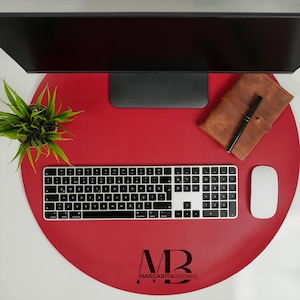 Tappetino da scrivania in pelle personalizzato, organizer da scrivania impermeabile immagine 8