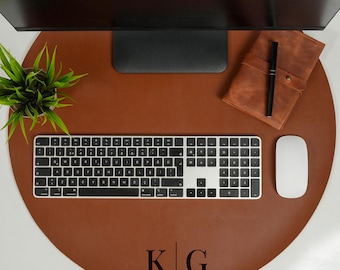 Personalized Leather Desk Mat, Custom Keyboard Pad