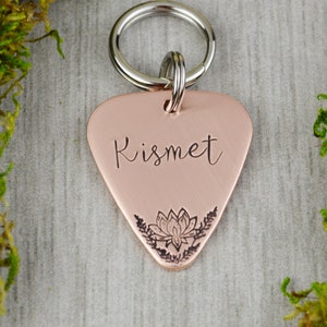 Handstamped Pet ID Tag: Custom Dog Collar Tag