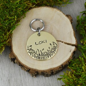 Forest Floor Handstamped Pet ID Tag • Personalized Pet/Dog ID Tag • Dog Collar Tag • Custom Engraved Dog Tag