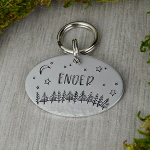 Hilltop Forest Handstamped Pet ID Tag • Personalized Pet/Dog ID Tag • Dog Collar Tag • Custom Engraved Dog Tag
