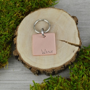 Hand Stamped Pet ID Tag: Personalized Dog/Cat Collar Tag