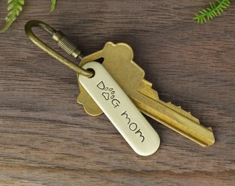 Dog Mom Keychain • Fur Mom Keychain • Hand Stamped Gift for Dog Mom• Personalized Keychain • Custom Key Chain