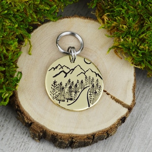 Path to the Peaks Handstamped Pet ID Tag • Personalized Pet/Dog ID Tag • Dog Collar Tag • Custom Engraved Dog Tag