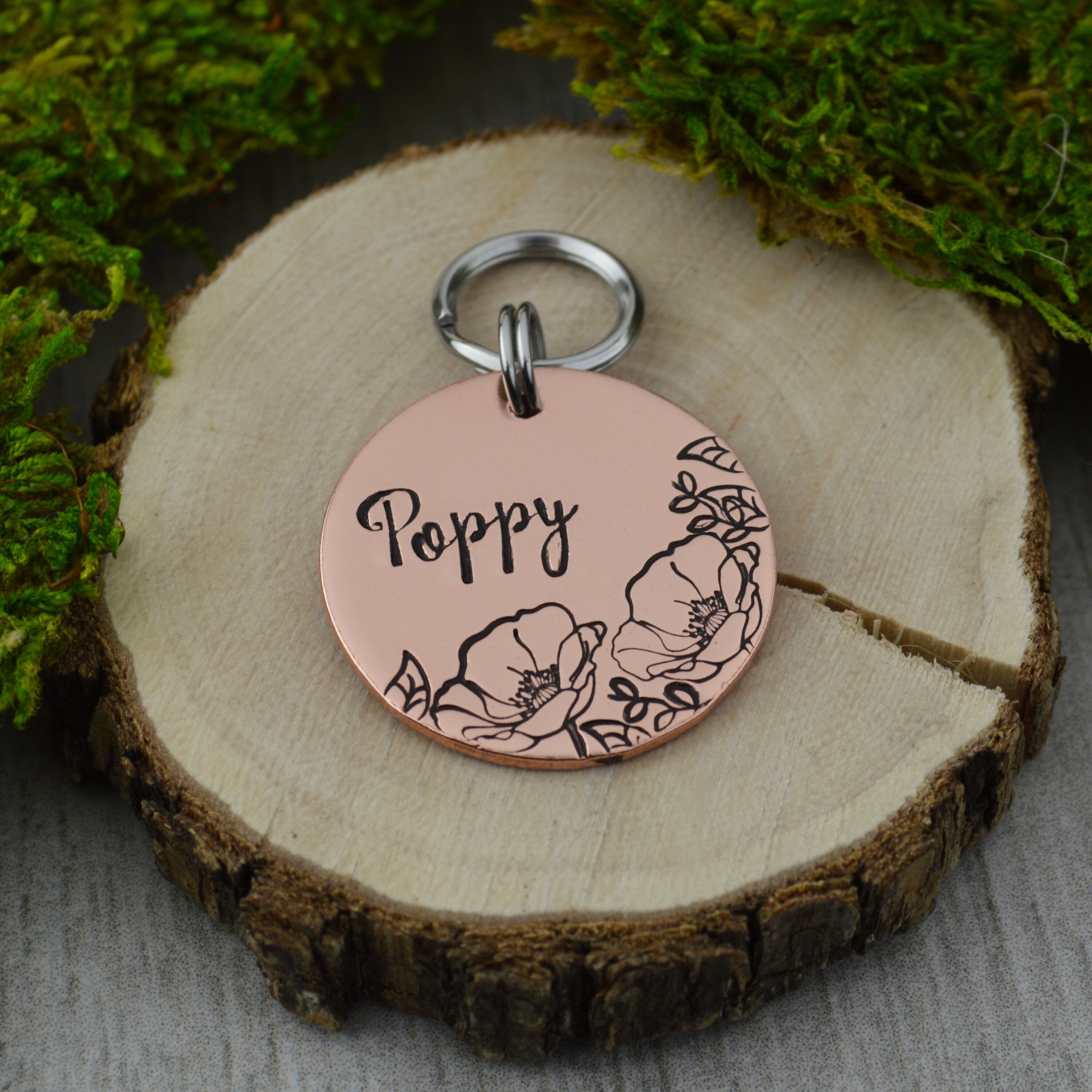 poppy tag for dog collar