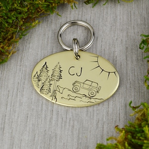 The Overlook Handstamped Pet ID Tag • Personalized Pet/Dog ID Tag • Dog Collar Tag • Custom Engraved Dog Tag