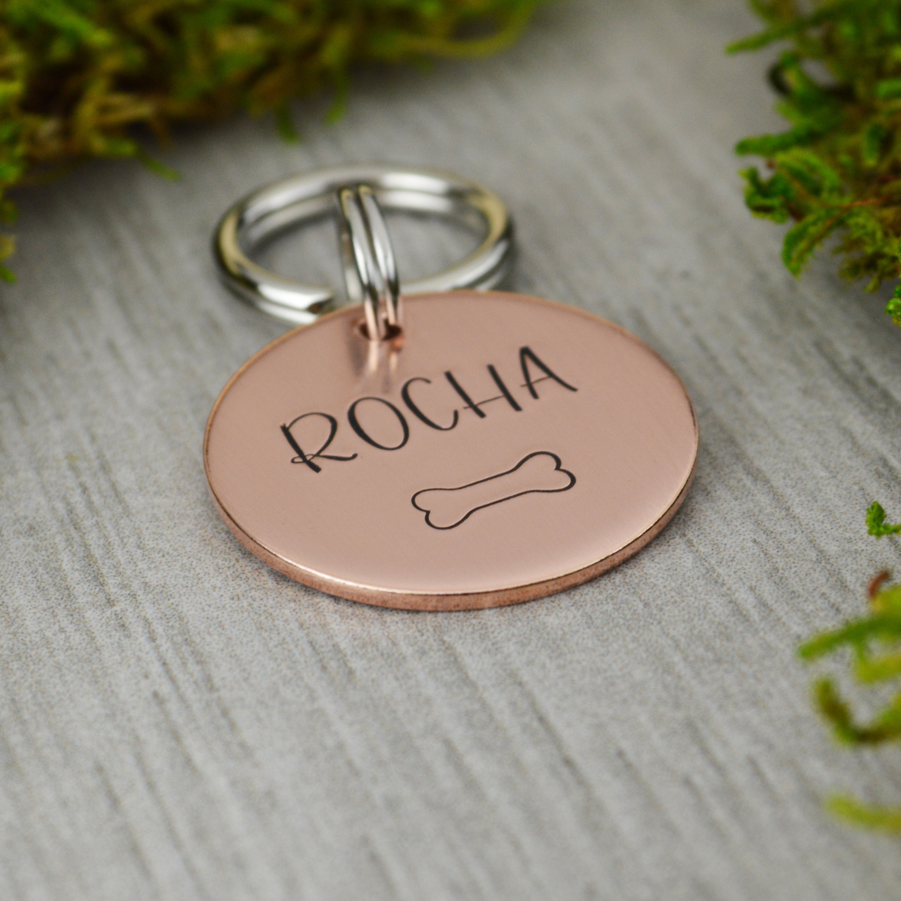 Dog Bone Handstamped Pet ID Tag Personalized Pet/dog ID Tag Etsy