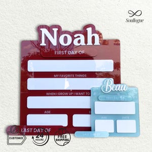 Personalized First Day of School Sign: Custom Acrylic Photo Prop