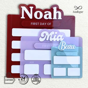 Personalized Acrylic First Day of School Sign, Back to School Photo Prop, Acrylic Milestone Sign, Custom First & Last Day School Board