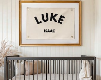 Baby name flag,canvas flag,nursery name sign,custom name banner ,boho nursery decor,Baby shower gift,wall art decor