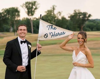 Last Name pennant | Personalized wedding  marriage pennant flag | established pennant, golf wedding pennant flag christmas gift