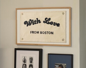 Custom emborided newlywed home banner, with love wedding sign, Engagement gifts for couples,wall art decor, Wedding flag, With love flag