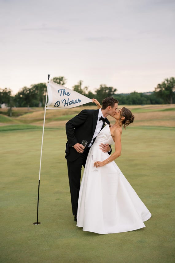 Last Name pennant | Personalized wedding  marriage pennant flag | established pennant, golf wedding pennant flag christmas gift