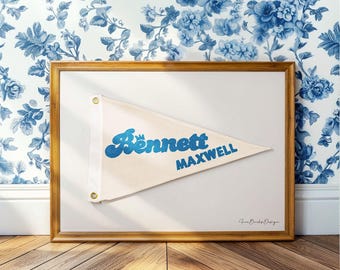 Personalized Baby Name flag for Nursery decor ,Canvas Pennant flag ,nursery name sign | Custom name banner | boho nursery decor | Baby Gift