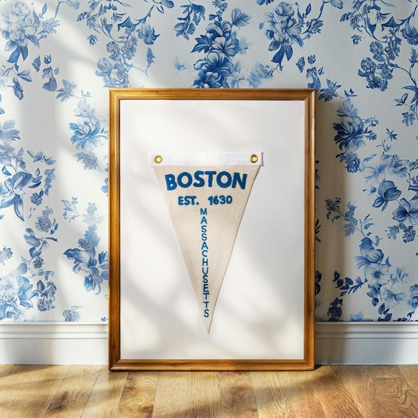 Hand Embroidered Pennant Flag Custom Unique City Name Pennant Flag Vintage Feel Pennant Trending Popular Wall Art Unique Handmade Gifts