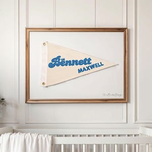 Personalized Baby Name flag ,Canvas Pennant flag ,Nursery decor name sign | Custom name banner | boho nursery decor | Baby shower Gift