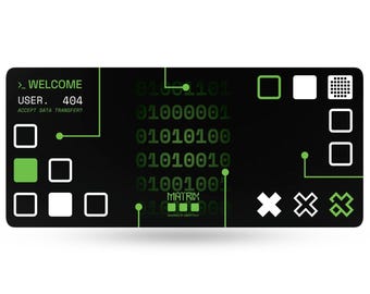 Schreibtischmat Mousepad QWERTYKey Matrix 4 mm abgesteppte Kanten