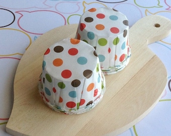 25 Mixed Polka Dot Baking Cups