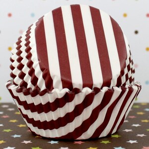 Maroon Stripe Standard Cupcake Liners image 2