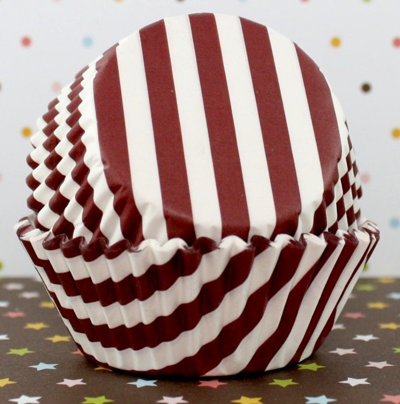 Maroon Stripe Standard Cupcake Liners image 2