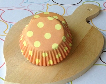 Orange/Yellow Polka Dots Cupcake Liners