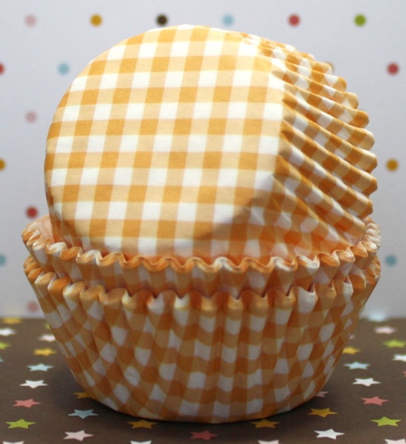 Pastel Orange Gingham Standard Cupcake Liners Etsy