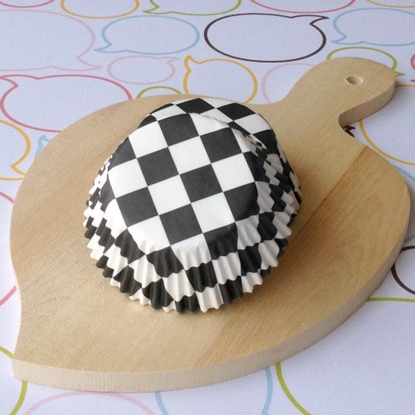 Black & White Checkers Standard Cupcake Liners
