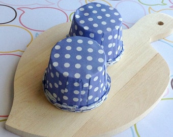 50 Lavender Polka Dot Baking Cups