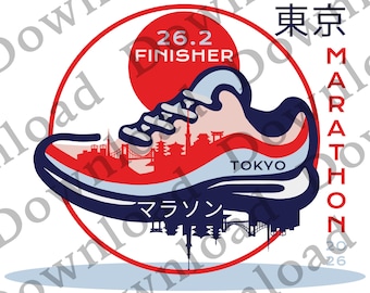 Stadsschoen - Tokyo 2026 marathonafbeelding download 3 png-bestanden met transparante achtergrond, stickers voor producten met lichte en donkere kleuren