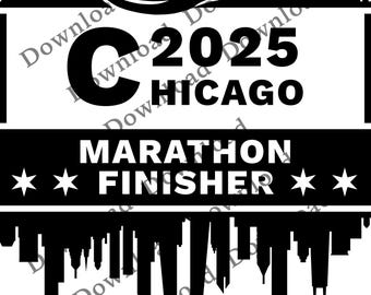 Op maat gegraveerde mokken Graphics van Chicago 2025 Marathon Download 5 png-bestanden voor Yeti, Stanley en anderen