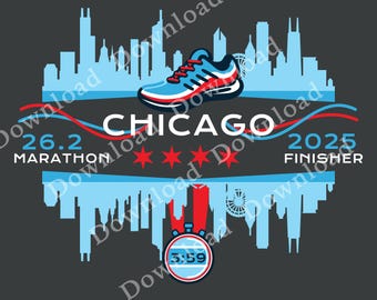 Afbeelding marathon Chicago 2025 downloaden transparante sticker voor png-bestanden - aangepaste tijd
