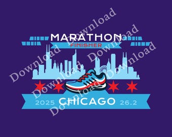 Grafische Marathon of Chicago 2025 downloaden transparante png-sticker