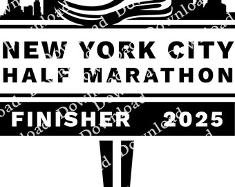 Op maat gegraveerde mokken Afbeeldingen van de Halve Marathon van NYC 2025 Download 4 png-bestanden voor Yeti, Stanley en anderen