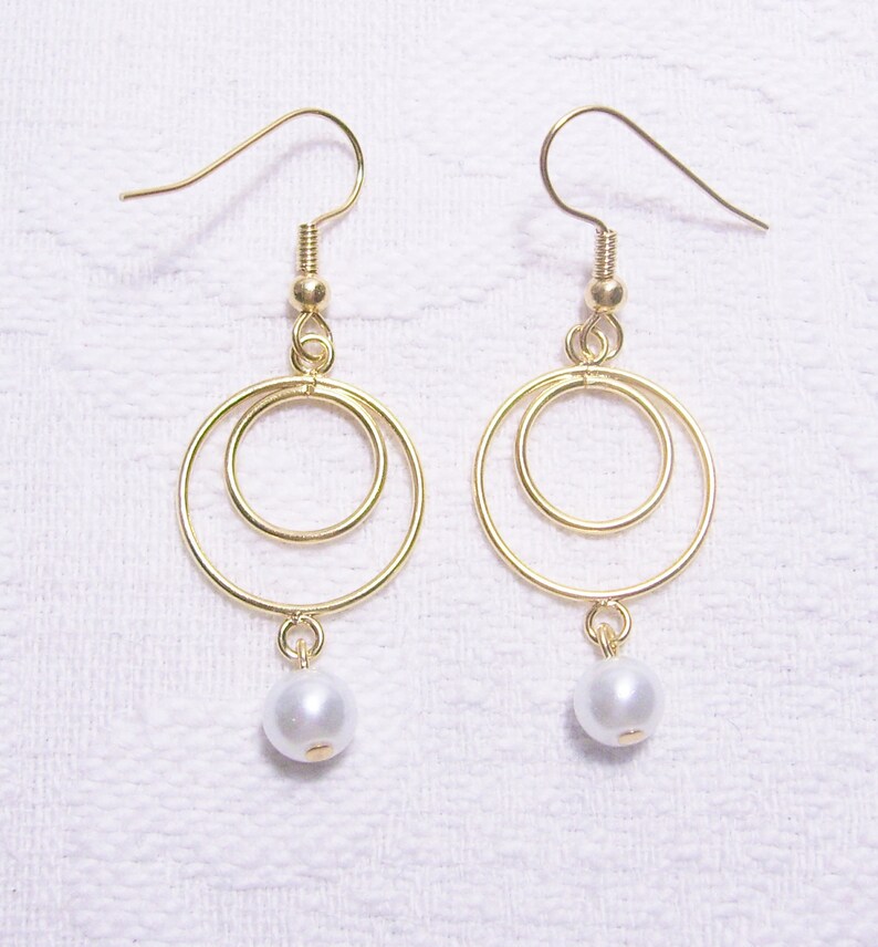 Gold Circle Pierced or Clip On Earrings with Crystals in 15 Color Choices